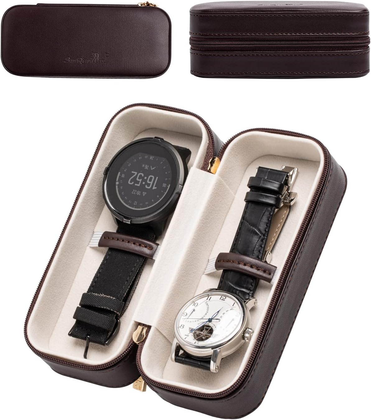 Case for Apple Watch Travel Watch Box Double Portable Watch Travel Case for Men Women